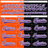 Custom Black Purple Orange-White Split Fashion Hockey Lace Neck Jersey