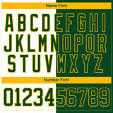 Custom Green Gold-White Split Fashion Hockey Lace Neck Jersey