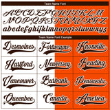 Custom Orange Brown-White Split Fashion Hockey Lace Neck Jersey