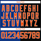 Custom Black Orange Royal-White Split Fashion Hockey Lace Neck Jersey