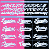 Custom Black White Pink-Light Blue Split Fashion Hockey Lace Neck Jersey