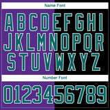Custom Black Teal Purple-White Split Fashion Hockey Lace Neck Jersey