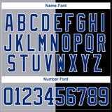 Custom Black Royal Gray-White Split Fashion Hockey Lace Neck Jersey