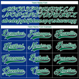 Custom Black Kelly Green Royal-White Split Fashion Hockey Lace Neck Jersey
