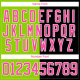 Custom Black Pink Neon Green-White Split Fashion Hockey Lace Neck Jersey