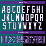 Custom Black Purple Teal-White Split Fashion Hockey Lace Neck Jersey