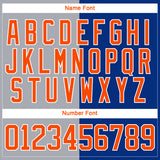 Custom Royal Orange Gray-White Split Fashion Hockey Lace Neck Jersey
