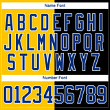 Custom Black Royal Yellow-White Split Fashion Hockey Lace Neck Jersey