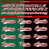Custom Black Red Kelly Green-White Split Fashion Hockey Lace Neck Jersey