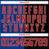 Custom Black Red Royal-White Split Fashion Hockey Lace Neck Jersey