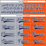 Custom Orange Navy Gray-White Split Fashion Hockey Lace Neck Jersey