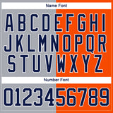 Custom Orange Navy Gray-White Split Fashion Hockey Lace Neck Jersey