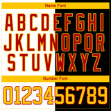 Custom Black Yellow White-Red Split Fashion Hockey Lace Neck Jersey