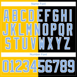Custom Black Light Blue Yellow-White Split Fashion Hockey Lace Neck Jersey