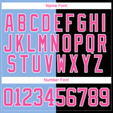 Custom Black Pink Light Blue-White Split Fashion Hockey Lace Neck Jersey