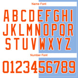 Custom Light Blue Orange-White Split Fashion Hockey Lace Neck Jersey
