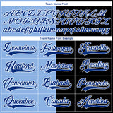 Custom Black Royal Light Blue-White Split Fashion Hockey Lace Neck Jersey