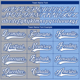 Custom Light Blue Royal Gray-White Split Fashion Hockey Lace Neck Jersey