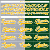 Custom Green Gold Gray-White Split Fashion Hockey Lace Neck Jersey