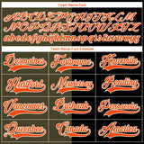 Custom Black Orange Olive-White Split Fashion Hockey Lace Neck Jersey
