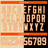 Custom Cream Black-Orange Split Fashion Hockey Lace Neck Jersey
