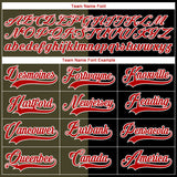 Custom Black Red Olive-White Split Fashion Hockey Lace Neck Jersey