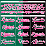 Custom Black Pink Kelly Green-White Split Fashion Hockey Lace Neck Jersey