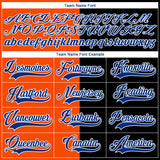 Custom Black Royal Orange-White Split Fashion Hockey Lace Neck Jersey