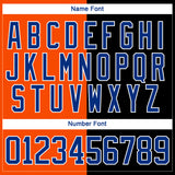 Custom Black Royal Orange-White Split Fashion Hockey Lace Neck Jersey