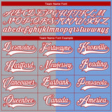 Custom Powder Blue Red Gray-White Split Fashion Hockey Lace Neck Jersey