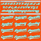 Custom Orange White-Aqua Split Ripped Pattern Baseball Pullover Sweatshirt Hoodie