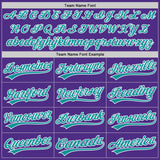 Custom Purple Teal-White Split Ripped Pattern Baseball Pullover Sweatshirt Hoodie