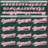 Custom Green White-Pink Split Ripped Pattern Baseball Pullover Sweatshirt Hoodie