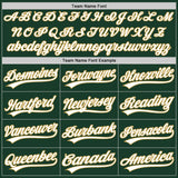 Custom Green White-Old Gold Split Ripped Pattern Baseball Pullover Sweatshirt Hoodie