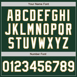 Custom Green White-Old Gold Split Ripped Pattern Baseball Pullover Sweatshirt Hoodie