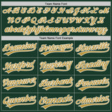 Custom Green Old Gold-White Split Ripped Pattern Baseball Pullover Sweatshirt Hoodie