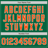 Custom Kelly Green Orange-White Split Ripped Pattern Baseball Pullover Sweatshirt Hoodie