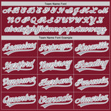 Custom Crimson Gray-White Split Ripped Pattern Baseball Pullover Sweatshirt Hoodie