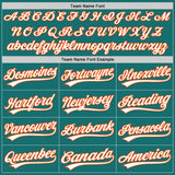 Custom Teal White-Orange Split Ripped Pattern Baseball Pullover Sweatshirt Hoodie