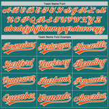 Custom Teal Orange-White Split Ripped Pattern Baseball Pullover Sweatshirt Hoodie