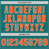 Custom Teal Orange-White Split Ripped Pattern Baseball Pullover Sweatshirt Hoodie