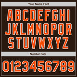 Custom Brown Orange-White Split Ripped Pattern Baseball Pullover Sweatshirt Hoodie