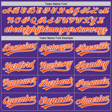 Custom White Purple Pinstripe-Orange Split Ripped Pattern Baseball Pullover Sweatshirt Hoodie