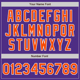 Custom White Purple Pinstripe-Orange Split Ripped Pattern Baseball Pullover Sweatshirt Hoodie