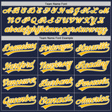 Custom White Navy Pinstripe-Gold Split Ripped Pattern Baseball Pullover Sweatshirt Hoodie