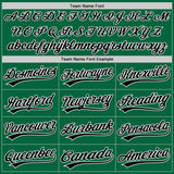 Custom White Kelly Green Pinstripe-Black Split Ripped Pattern Baseball Pullover Sweatshirt Hoodie