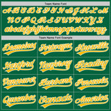 Custom White Kelly Green Pinstripe-Gold Split Ripped Pattern Baseball Pullover Sweatshirt Hoodie
