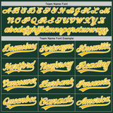 Custom White Green Pinstripe-Gold Split Ripped Pattern Baseball Pullover Sweatshirt Hoodie