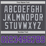 Custom Steel Gray Purple-Gray Authentic Basketball Jersey