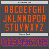Custom Steel Gray Purple-Orange Authentic Basketball Jersey